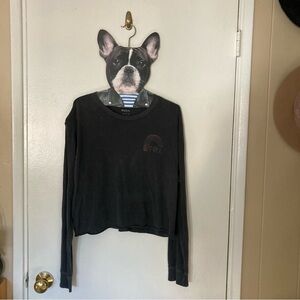 RVCA Rainbow L/S cropped boyfriend tee